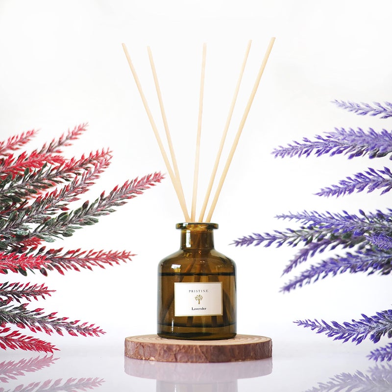 PRISTINE Lavender Dream Reed Diffuser for Home | Fresh Lavender & Eucalyptus Room Fragrance Reed Diffusers, Oil & Room Diffusers with Reeds Stick Set | Home Fragrance Scent Diffuser for Relaxation - Image 1